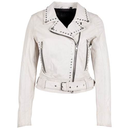 Geaca de Piele Dama Gipsy Alb Murdar G2WMaryn