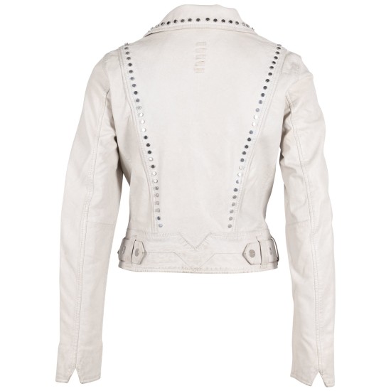 Geaca de Piele Dama Gipsy Alb Murdar G2WMaryn