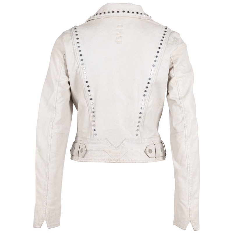 Geaca de Piele Dama Gipsy Alb Murdar G2WMaryn – Black Friday