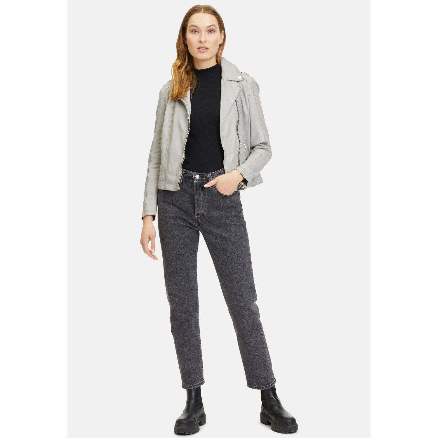 Geaca de Piele Dama Gipsy Gri Deschis G2WNarin – Black Friday Geaca de Piele Dama Gipsy Gri Deschis G2WNarin – Black Friday