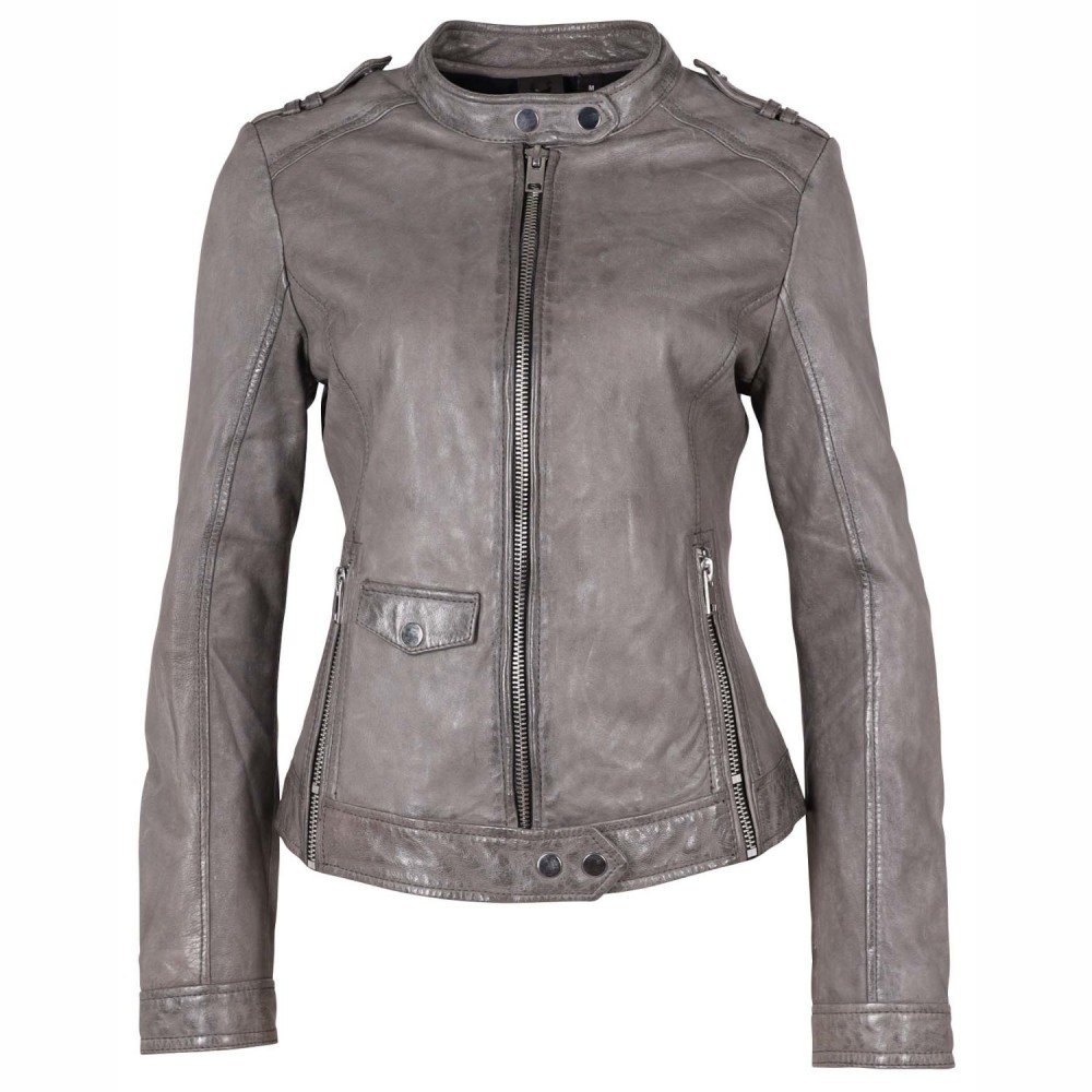 Geaca de Piele Dama Gipsy Gri G2WNevia SF LCOUNTV Geaca de Piele Dama Gipsy Gri G2WNevia SF LCOUNTV - readytowear