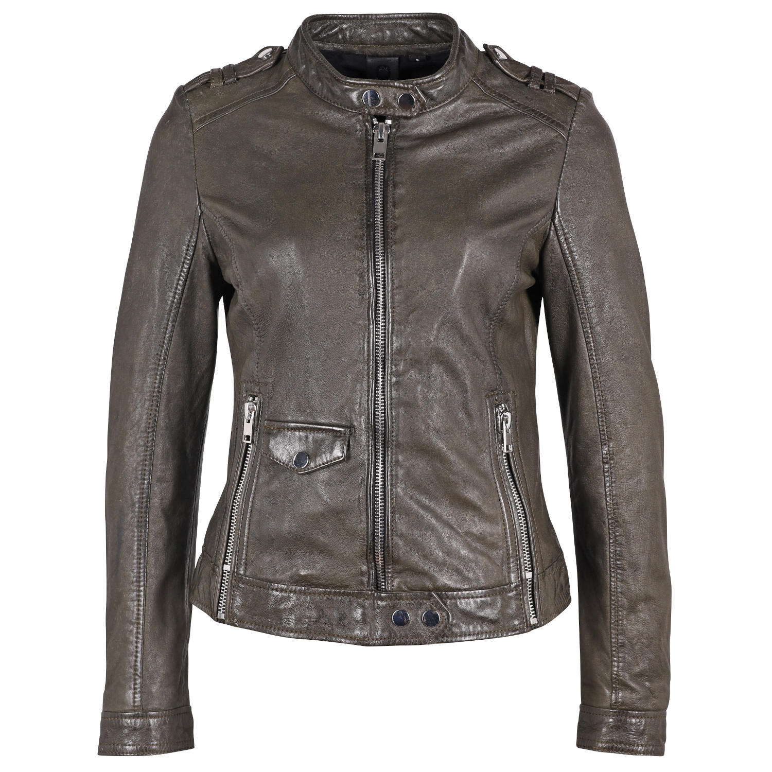 Geaca de Piele Dama Gipsy Olive Inchis G2WNevia SF LCOUNTV – IMBRACAMINTE