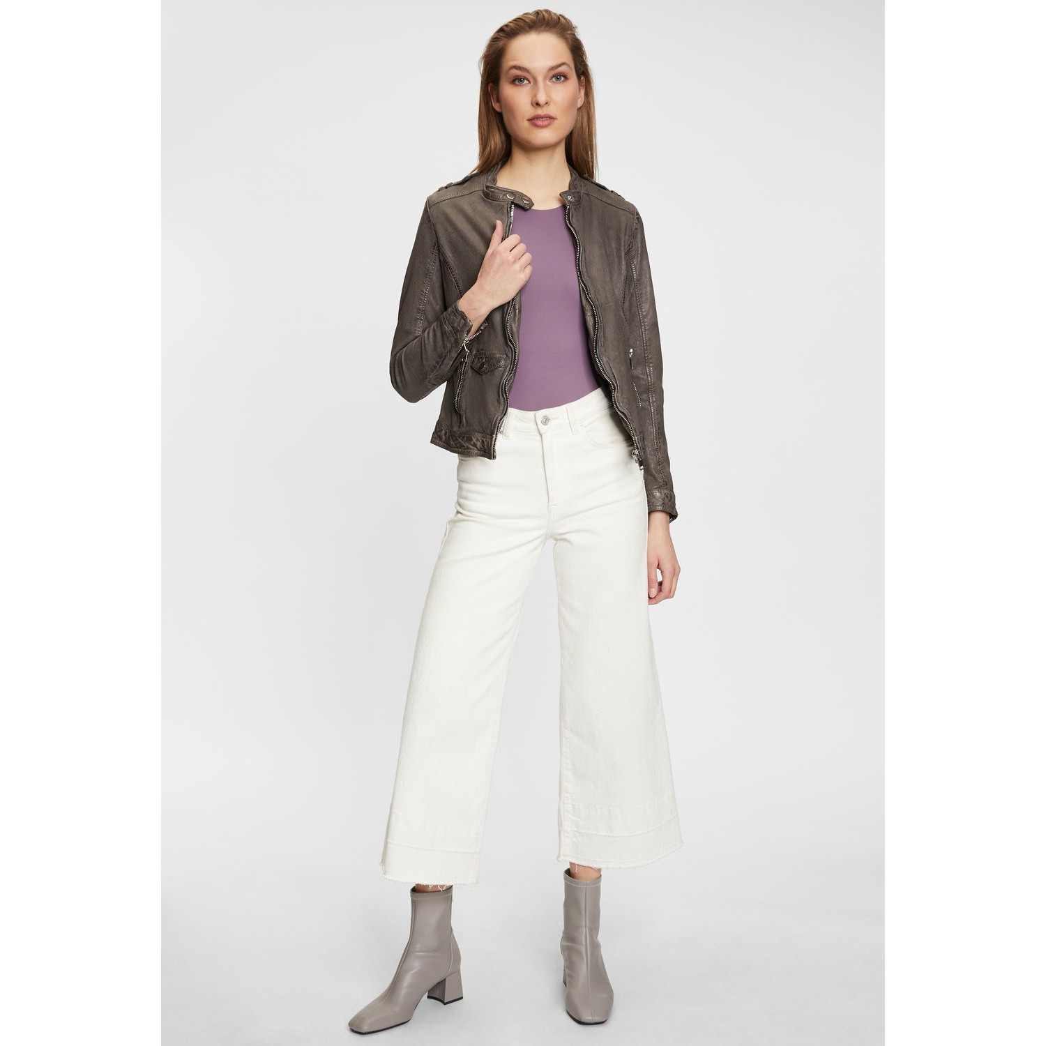 Geaca de Piele Dama Gipsy Gri G2WNyla – IMBRACAMINTE