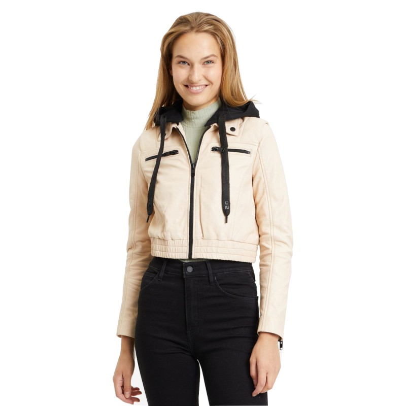 Geaca Scurta de Piele Dama Gipsy Alb Galbui G2WObea – IMBRACAMINTE Geaca Scurta de Piele Dama Gipsy Alb Galbui G2WObea – IMBRACAMINTE