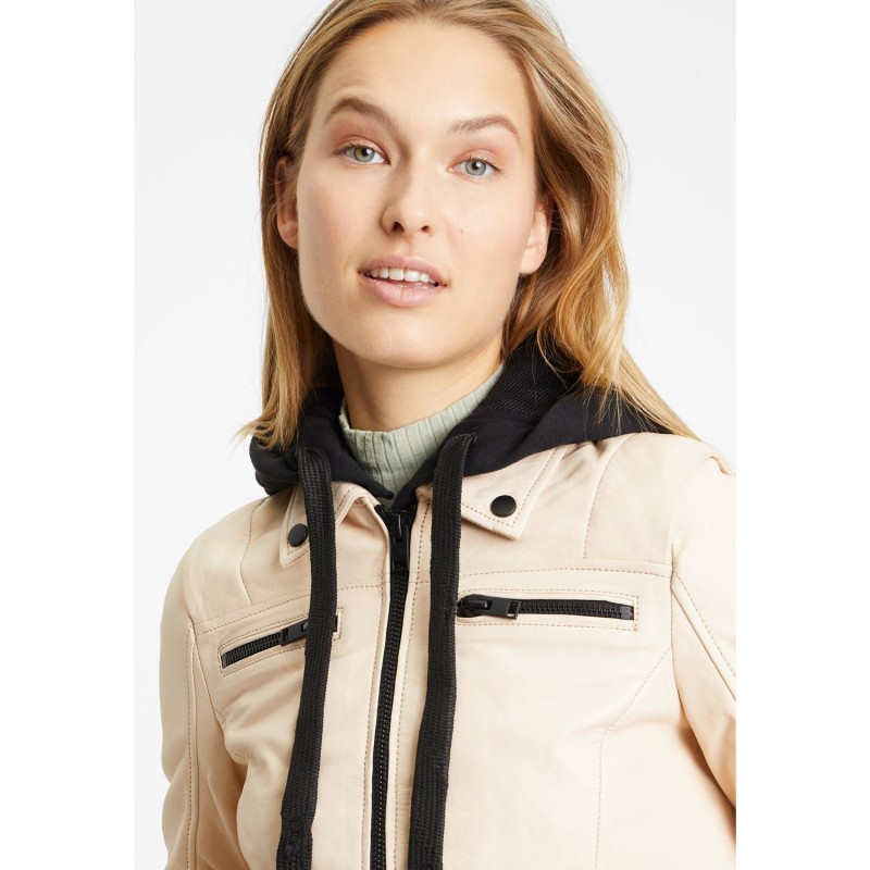 Geaca Scurta de Piele Dama Gipsy Alb Galbui G2WObea – IMBRACAMINTE Geaca Scurta de Piele Dama Gipsy Alb Galbui G2WObea – IMBRACAMINTE