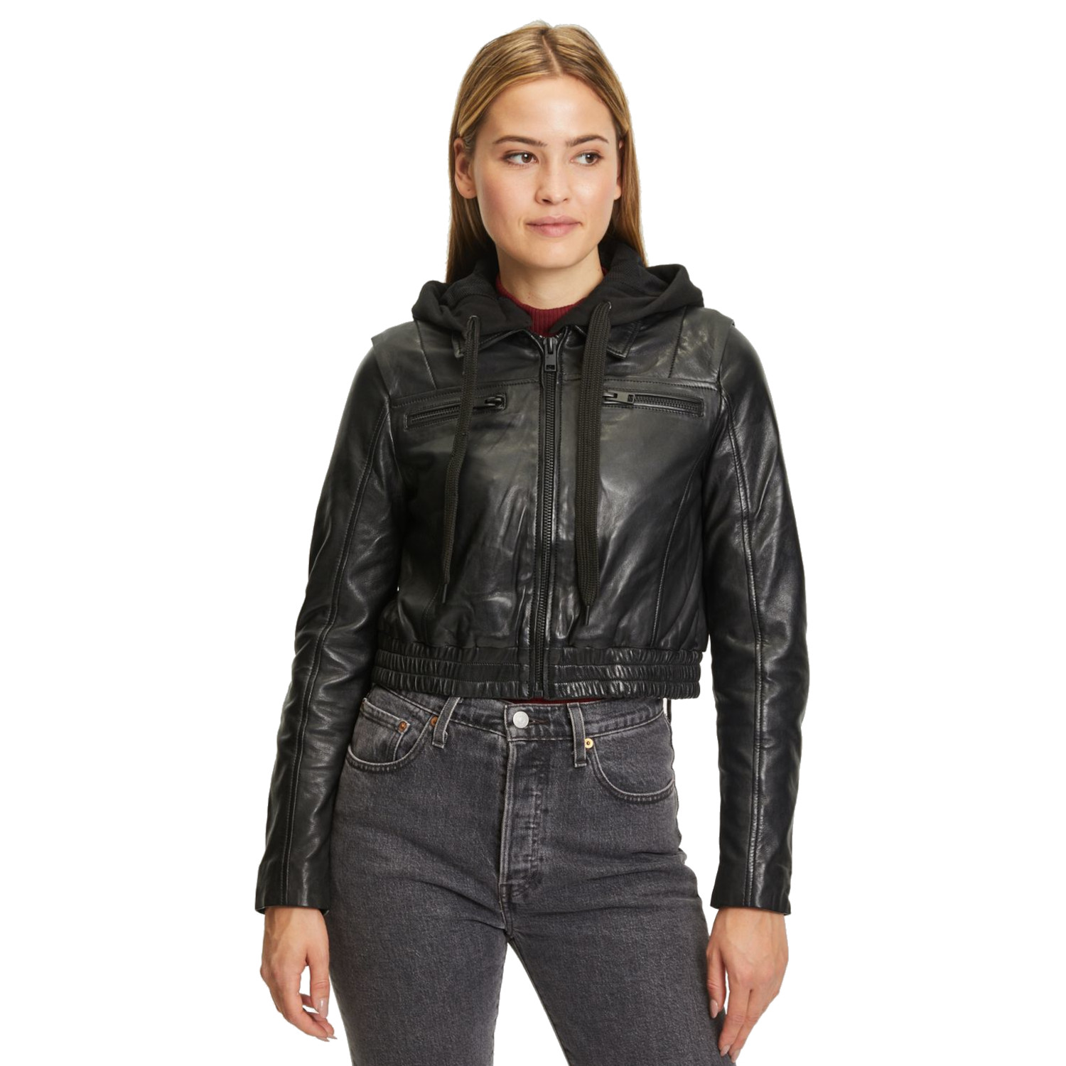 Geaca Scurta de Piele Dama Gipsy Neagra G2WObea – IMBRACAMINTE