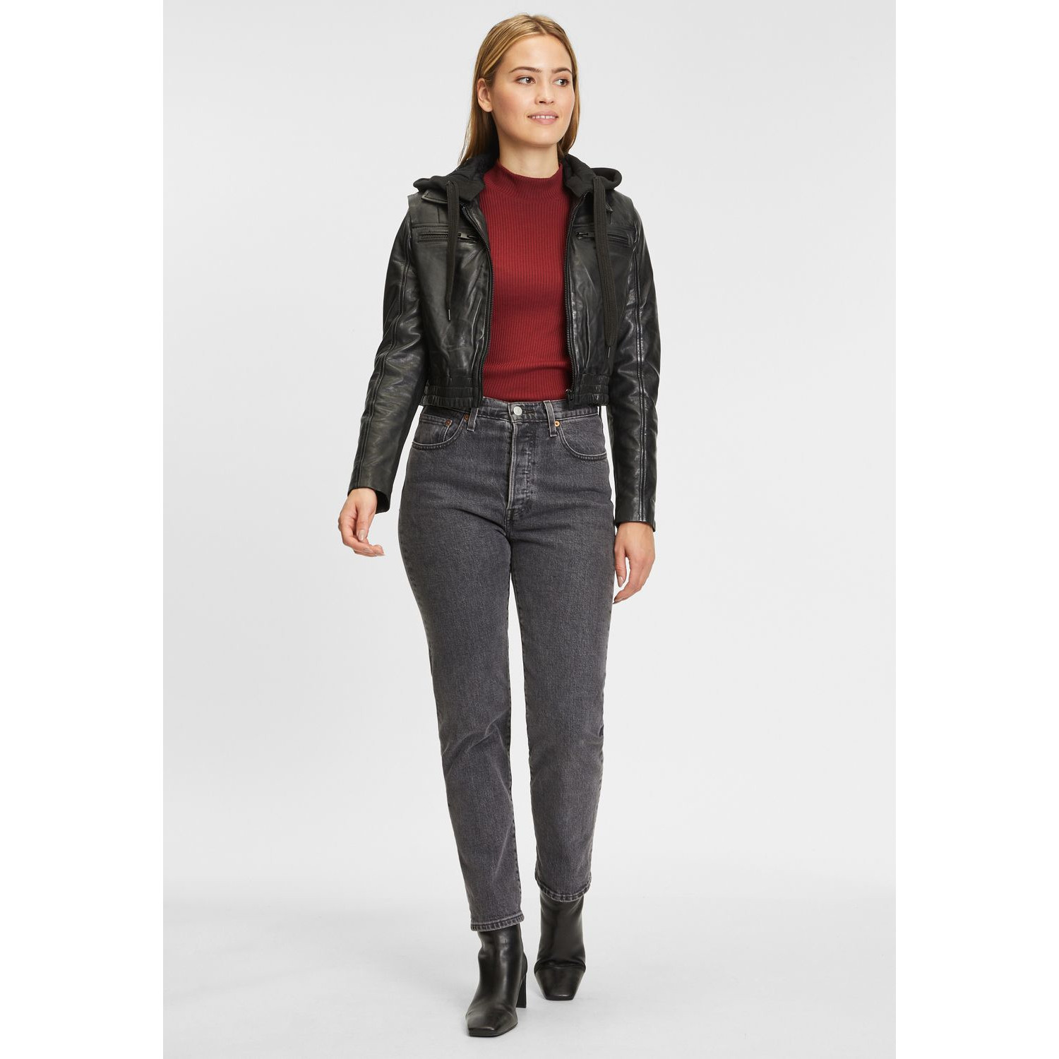 Geaca Scurta de Piele Dama Gipsy Neagra G2WObea – IMBRACAMINTE