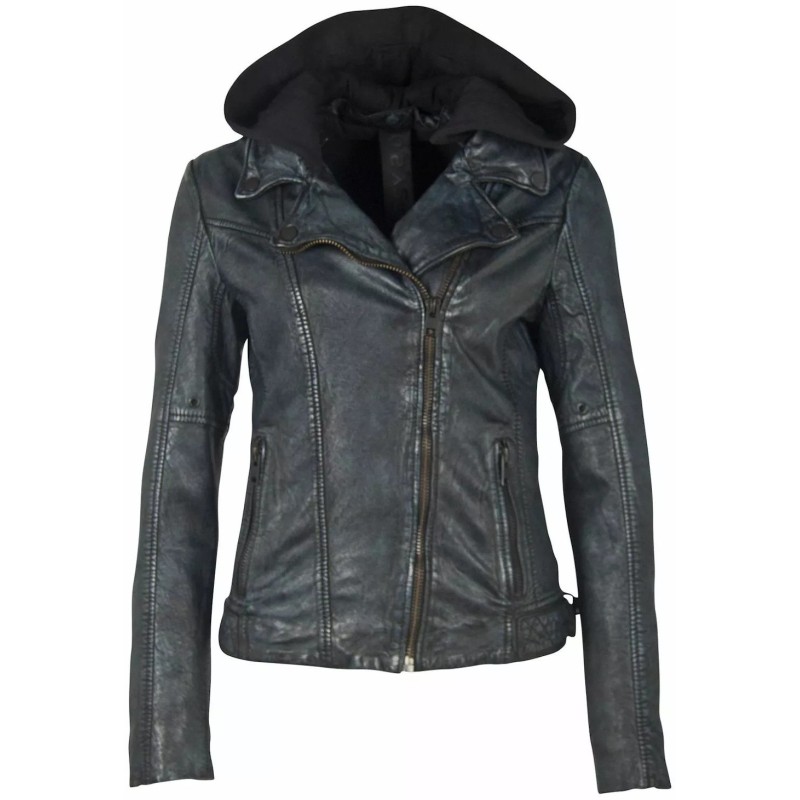 Geaca de Piele Dama Gipsy Negru/Bleumarin G2WSela SF LACOV – IMBRACAMINTE