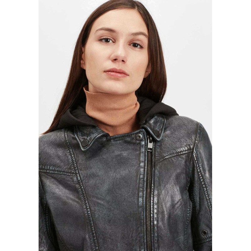 Geaca de Piele Dama Gipsy Negru/Bleumarin G2WSela SF LACOV – IMBRACAMINTE