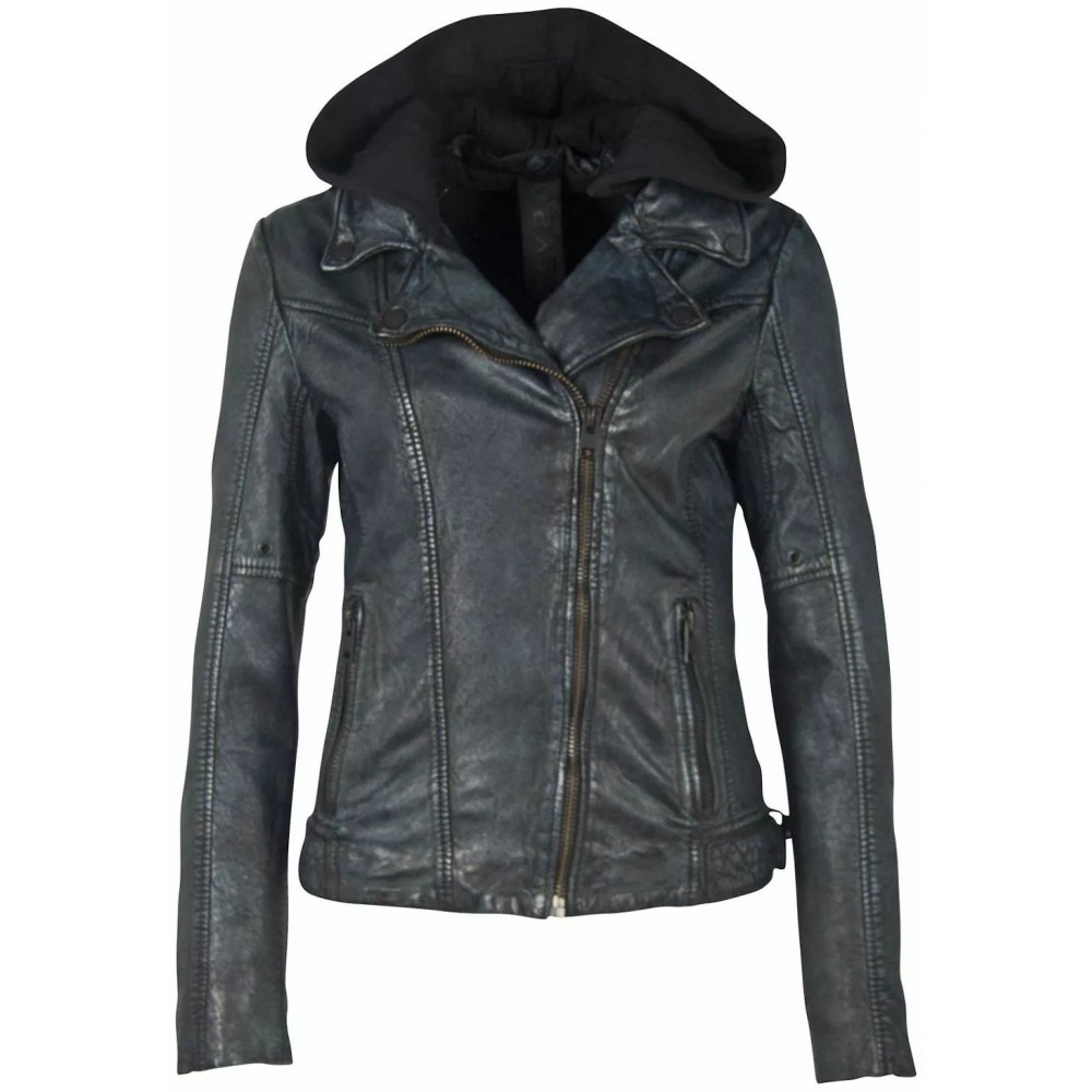 Geaca de Piele Dama Gipsy Negru/Bleumarin G2WSela SF LACOV - readytowear