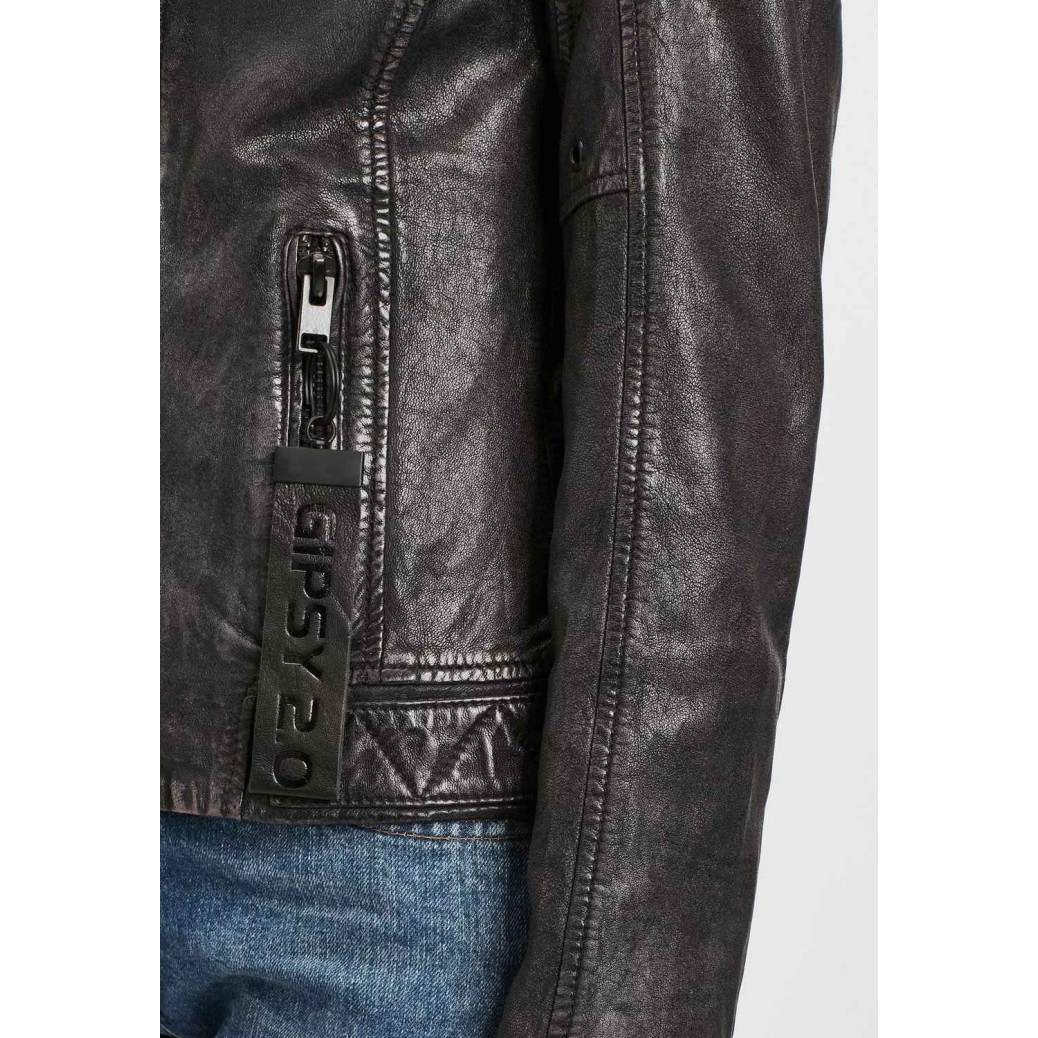 Geaca de Piele Dama Gipsy Negru/Violet G2WSela SF LACOV – IMBRACAMINTE