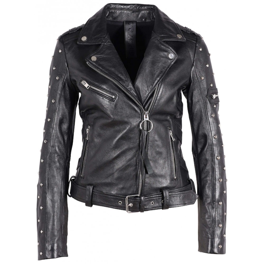 Geaca de Piele Dama Gipsy Neagra G2WTaly SF LAROXV geci de piele - readytowear.ro