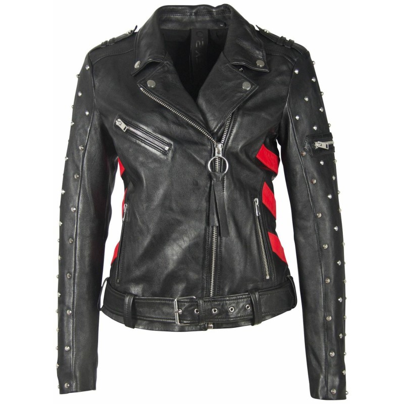 Geaca de Piele Dama Gipsy Negru/Rosu G2WTaly SF LAROXV – IMBRACAMINTE Geaca de Piele Dama Gipsy Negru/Rosu G2WTaly SF LAROXV – IMBRACAMINTE