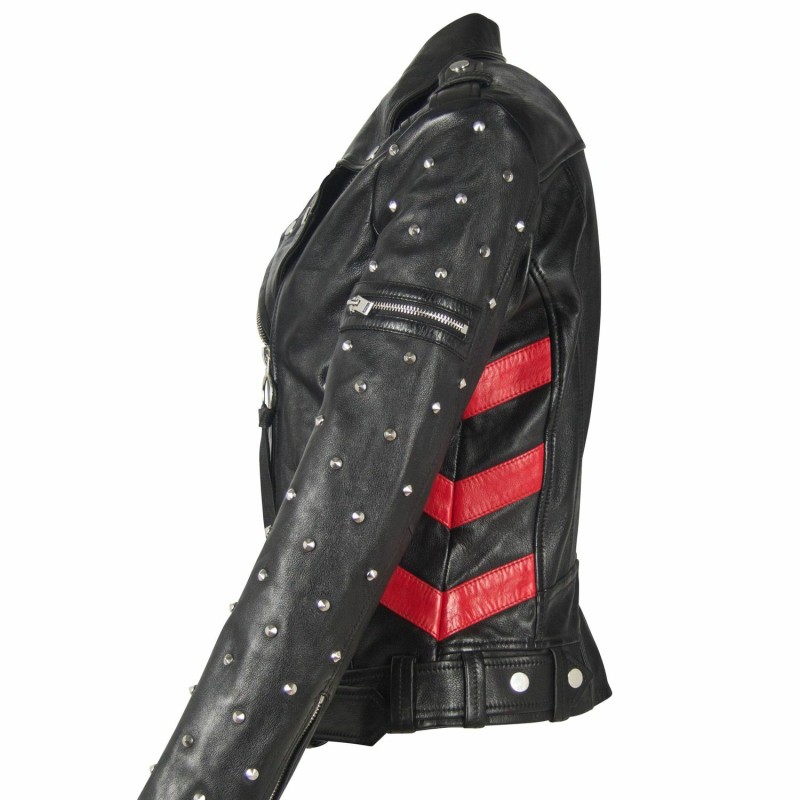 Geaca de Piele Dama Gipsy Negru/Rosu G2WTaly SF LAROXV – IMBRACAMINTE Geaca de Piele Dama Gipsy Negru/Rosu G2WTaly SF LAROXV – IMBRACAMINTE