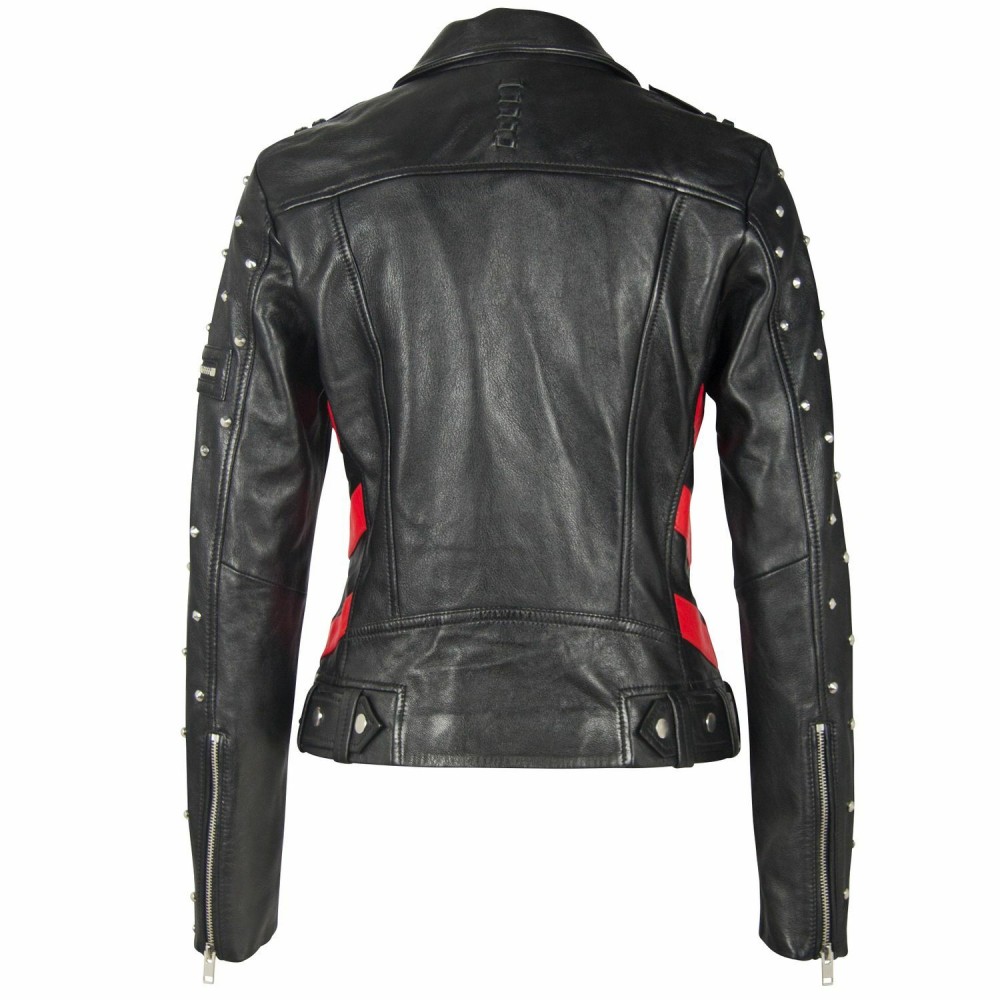 Geaca de Piele Dama Gipsy Negru/Rosu G2WTaly SF LAROXV Geaca de Piele Dama Gipsy Negru/Rosu G2WTaly SF LAROXV - readytowear.ro