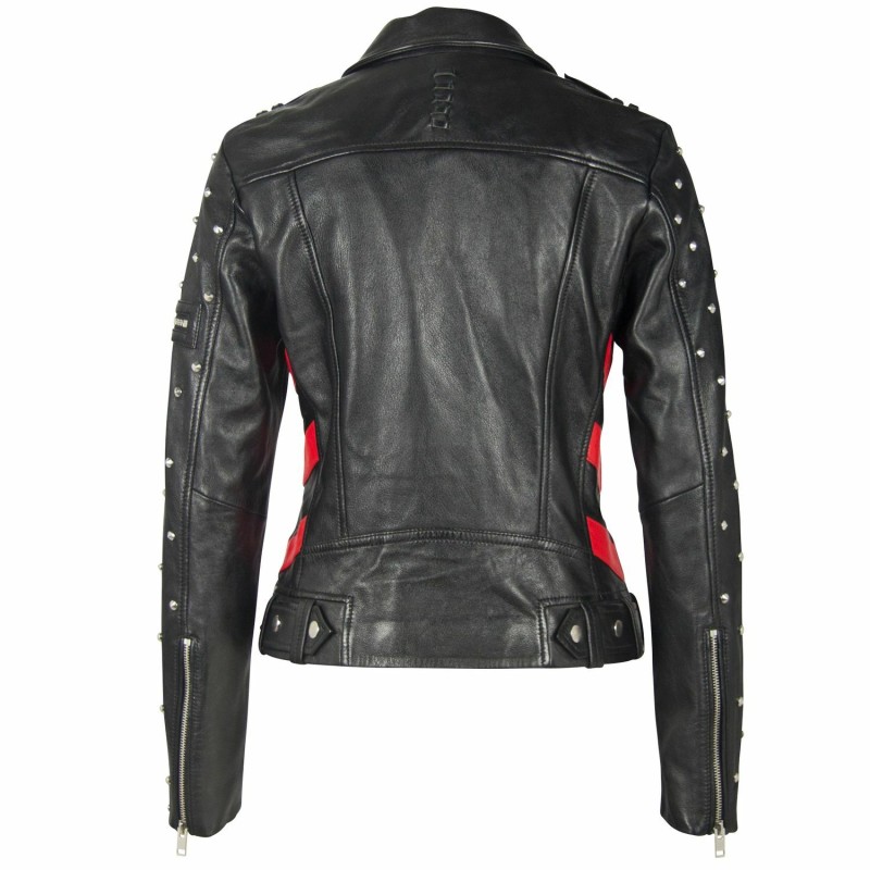 Geaca de Piele Dama Gipsy Negru/Rosu G2WTaly SF LAROXV – IMBRACAMINTE Geaca de Piele Dama Gipsy Negru/Rosu G2WTaly SF LAROXV – IMBRACAMINTE