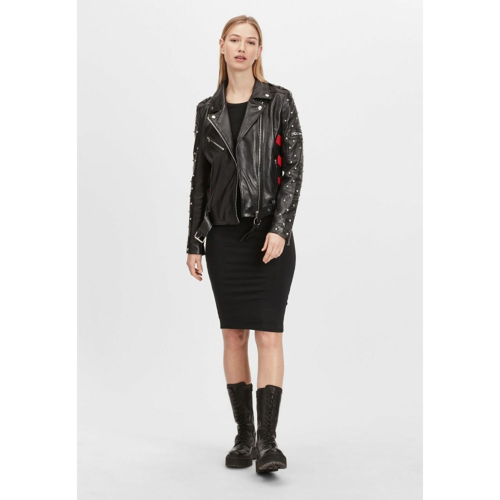Geaca de Piele Dama Gipsy Negru/Rosu G2WTaly SF LAROXV Geaca de Piele Dama Gipsy Negru/Rosu G2WTaly SF LAROXV - readytowear.ro