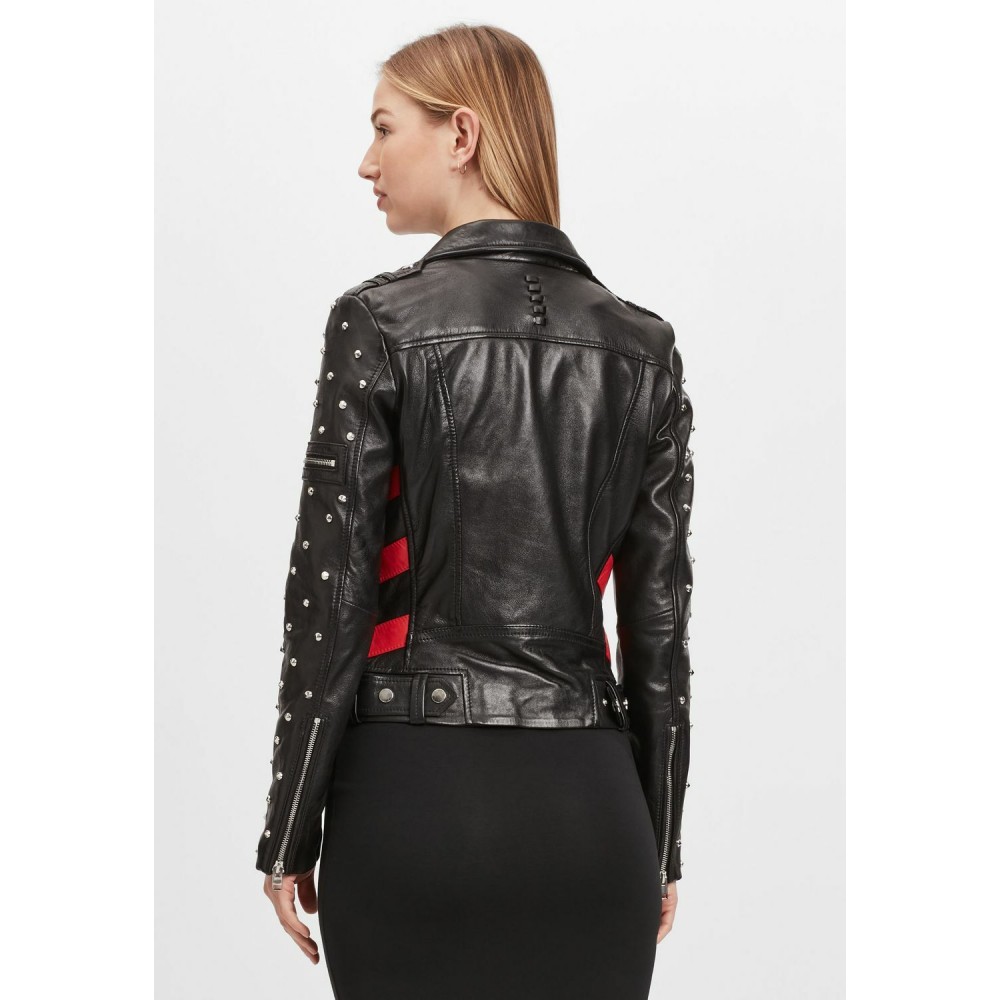 Geaca de Piele Dama Gipsy Negru/Rosu G2WTaly SF LAROXV Geaca de Piele Dama Gipsy Negru/Rosu G2WTaly SF LAROXV - readytowear.ro