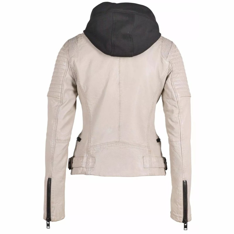 Geaca de Piele Dama Gipsy Alb Murdar G2WTaryn SF LASHV – IMBRACAMINTE