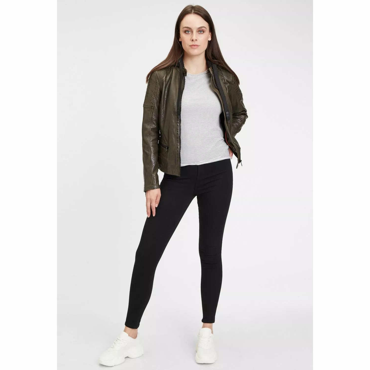 Geaca de Piele Dama Gipsy Olive Inchis G2WTaryn SF LASHV – IMBRACAMINTE