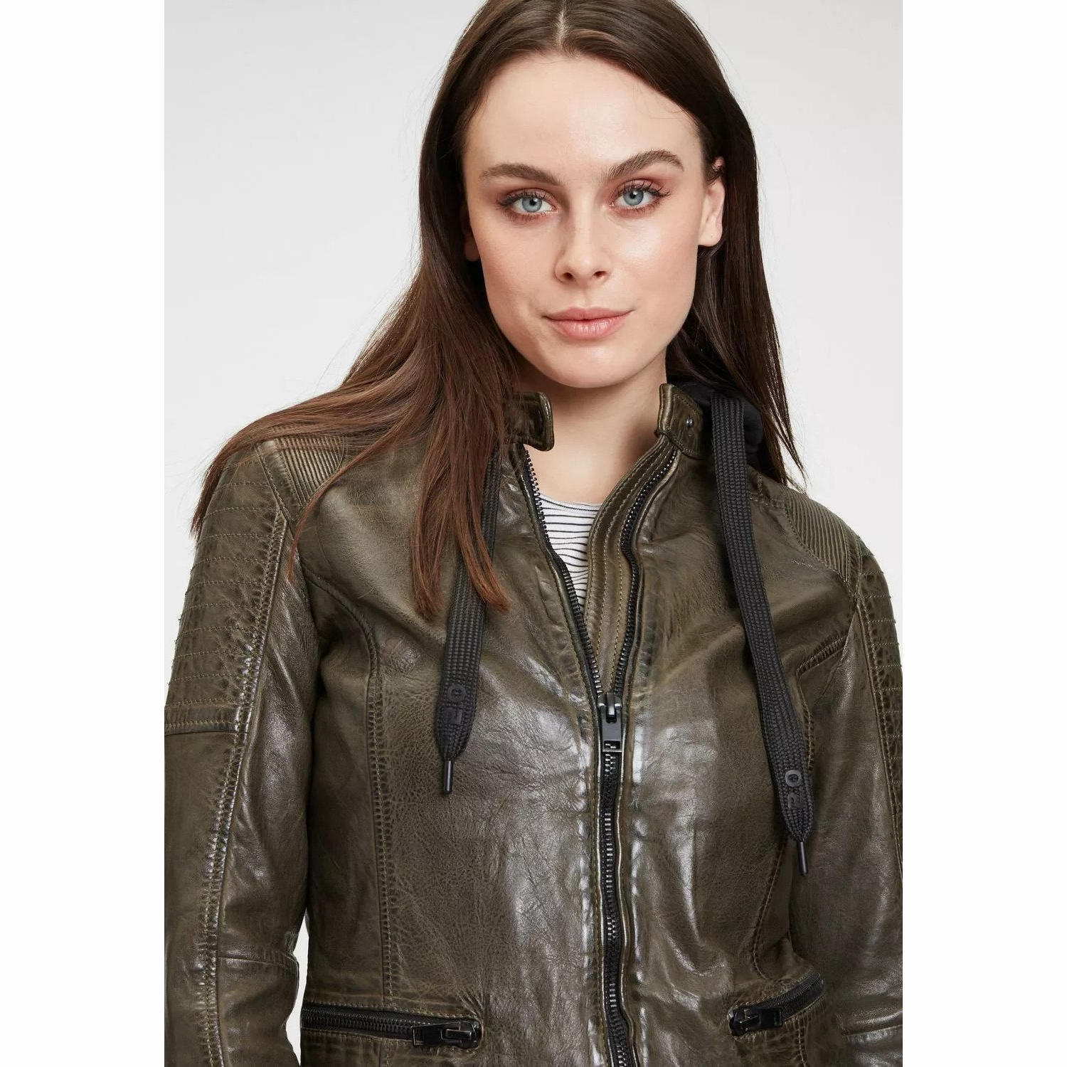 Geaca de Piele Dama Gipsy Olive Inchis G2WTaryn SF LASHV – IMBRACAMINTE