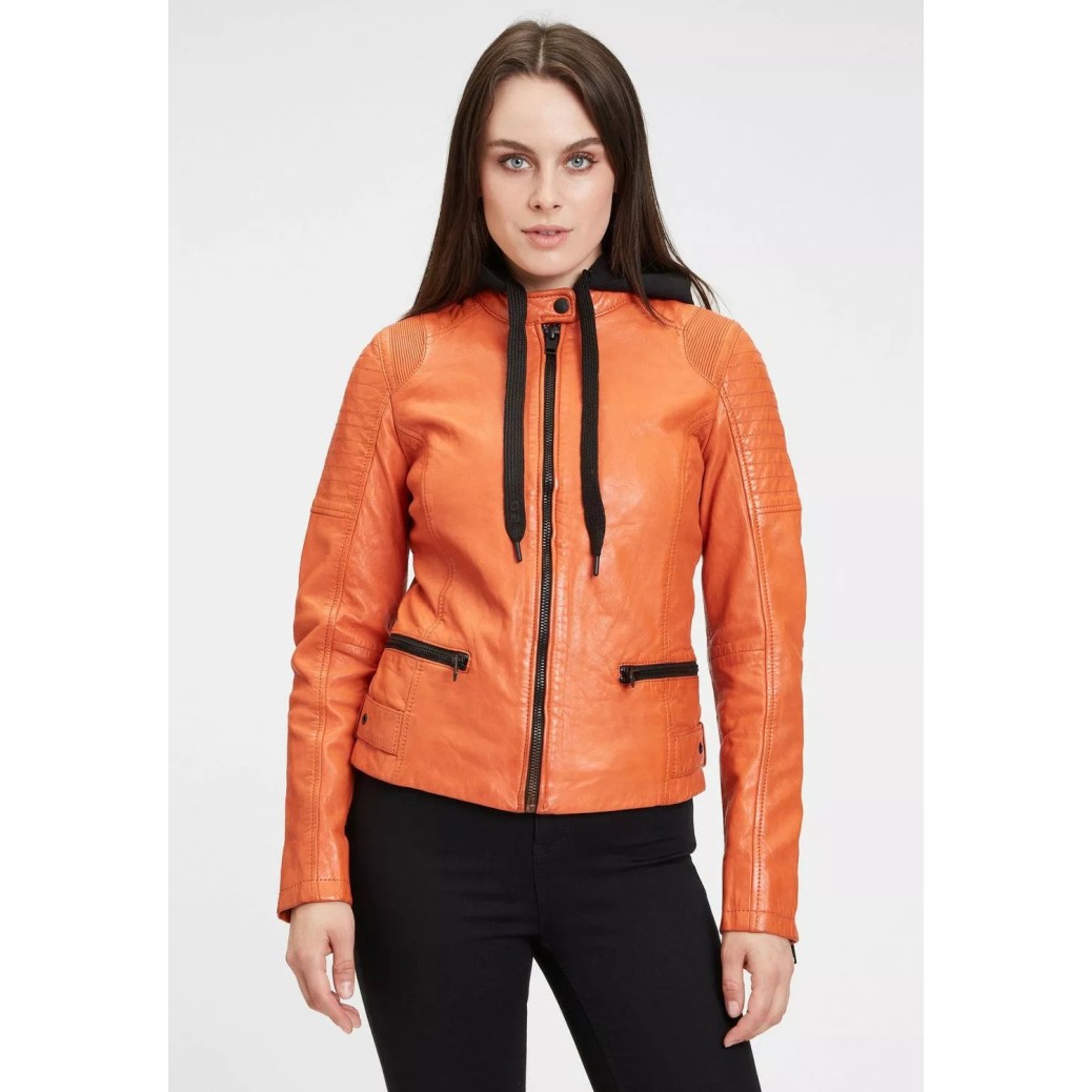 Geaca de Piele Dama Gipsy Portocalie G2WTaryn SF LASHV – IMBRACAMINTE