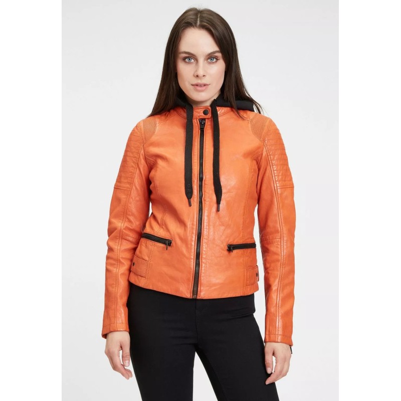 Geaca de Piele Dama Gipsy Portocalie G2WTaryn SF LASHV – IMBRACAMINTE