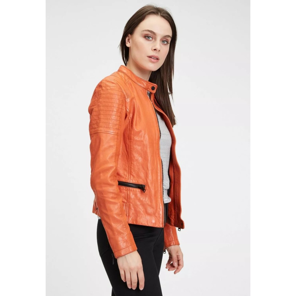 Geaca de Piele Dama Gipsy Portocalie G2WTaryn SF LASHV – IMBRACAMINTE