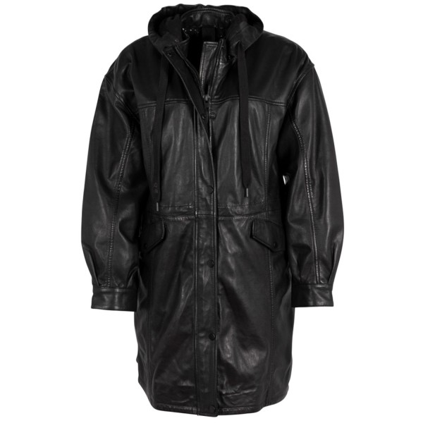 Geaca Lunga de Piele Dama Gipsy Neagra G2WVal – Geci de Piele — fotografia 1