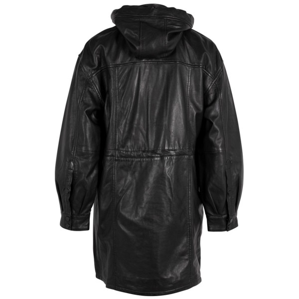 Geaca Lunga de Piele Dama Gipsy Neagra G2WVal – Geci de Piele — fotografia 2