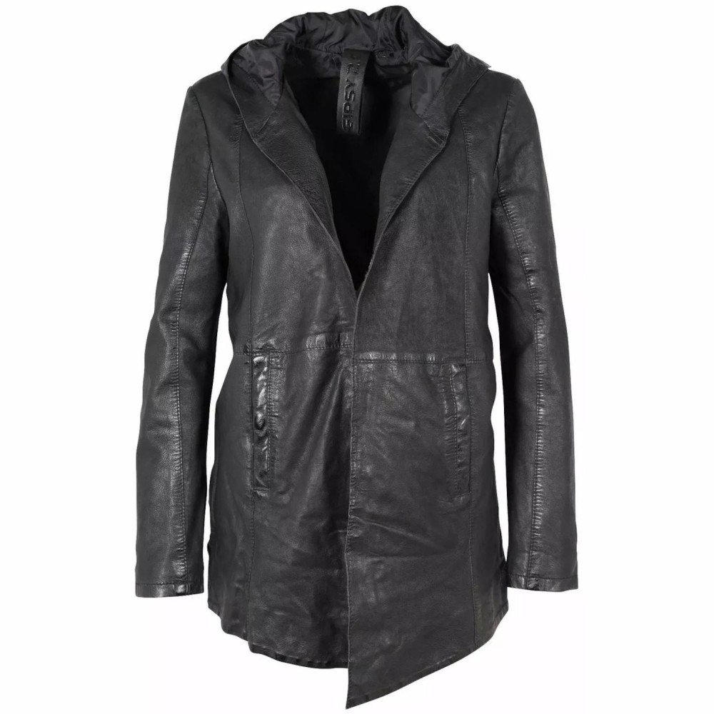 Geaca Lunga de Piele Dama Gipsy Neagra G2WVica LF LCORV Geaca Lunga de Piele Dama Gipsy Neagra G2WVica LF LCORV - readytowear