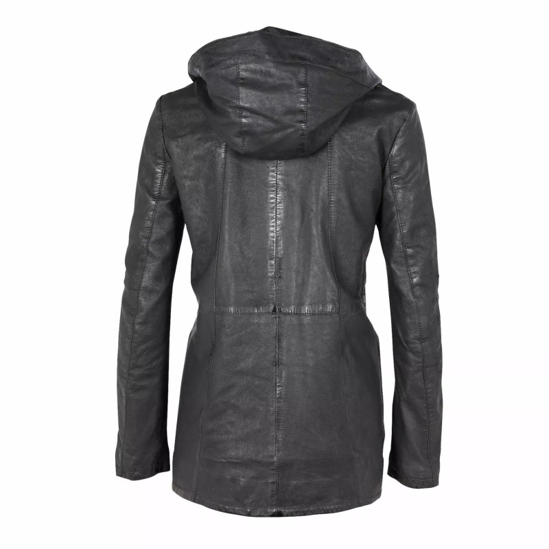 Geaca Lunga de Piele Dama Gipsy Neagra G2WVica LF LCORV – IMBRACAMINTE