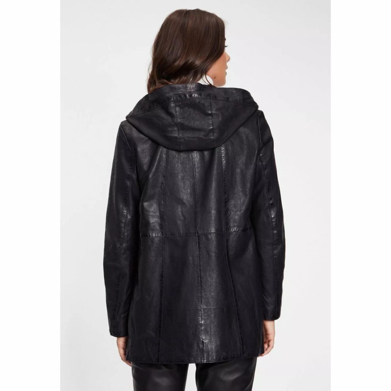 Geaca Lunga de Piele Dama Gipsy Neagra G2WVica LF LCORV – IMBRACAMINTE