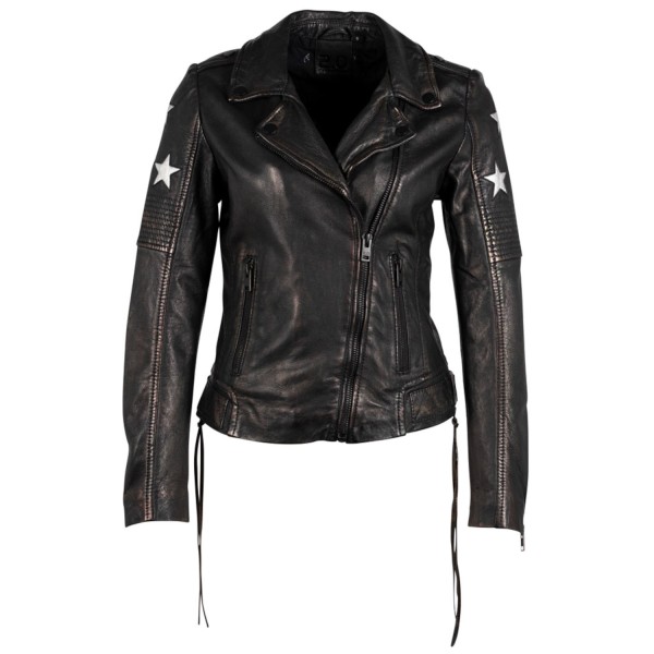 Geaca de Piele Dama Gipsy Negru/Holografic G2WWona – Black Friday — fotografia 1