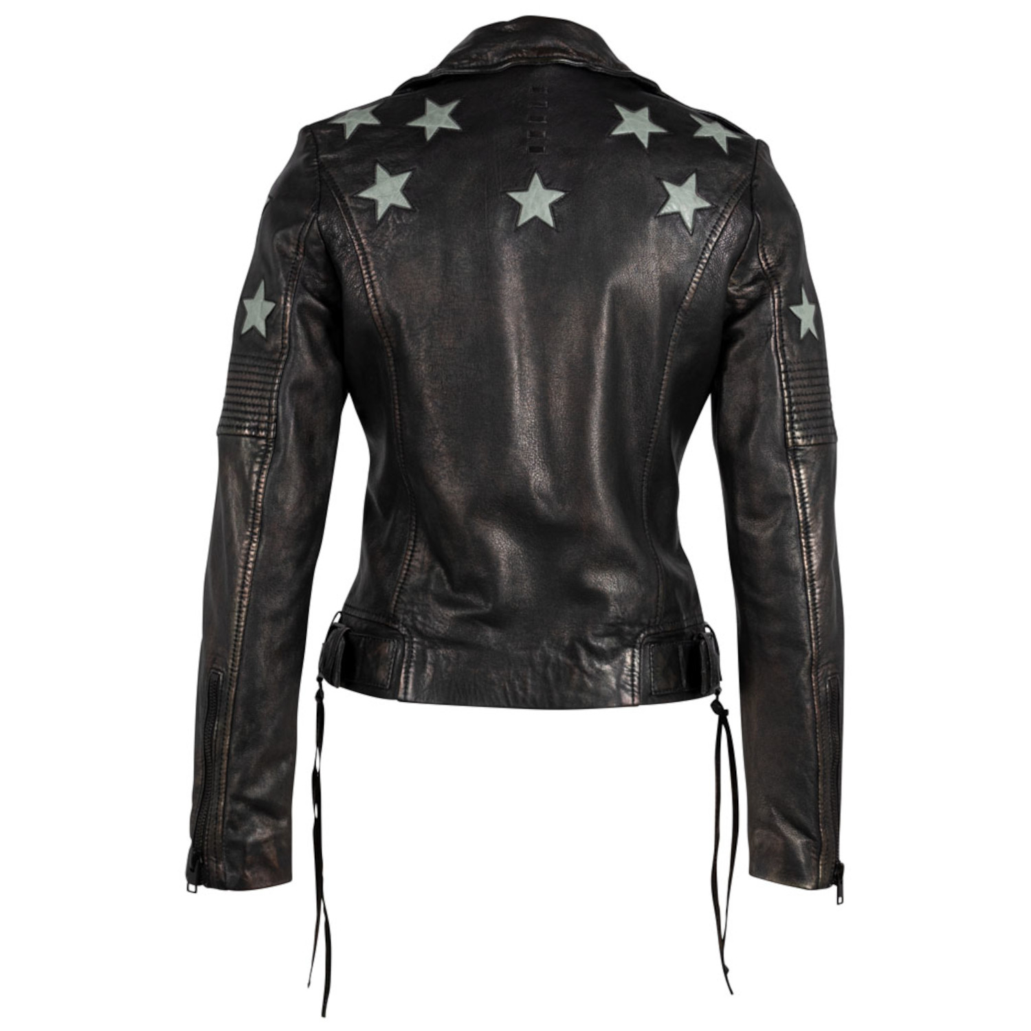 Geaca de Piele Dama Gipsy Negru/Verde Salvie G2WWona – IMBRACAMINTE