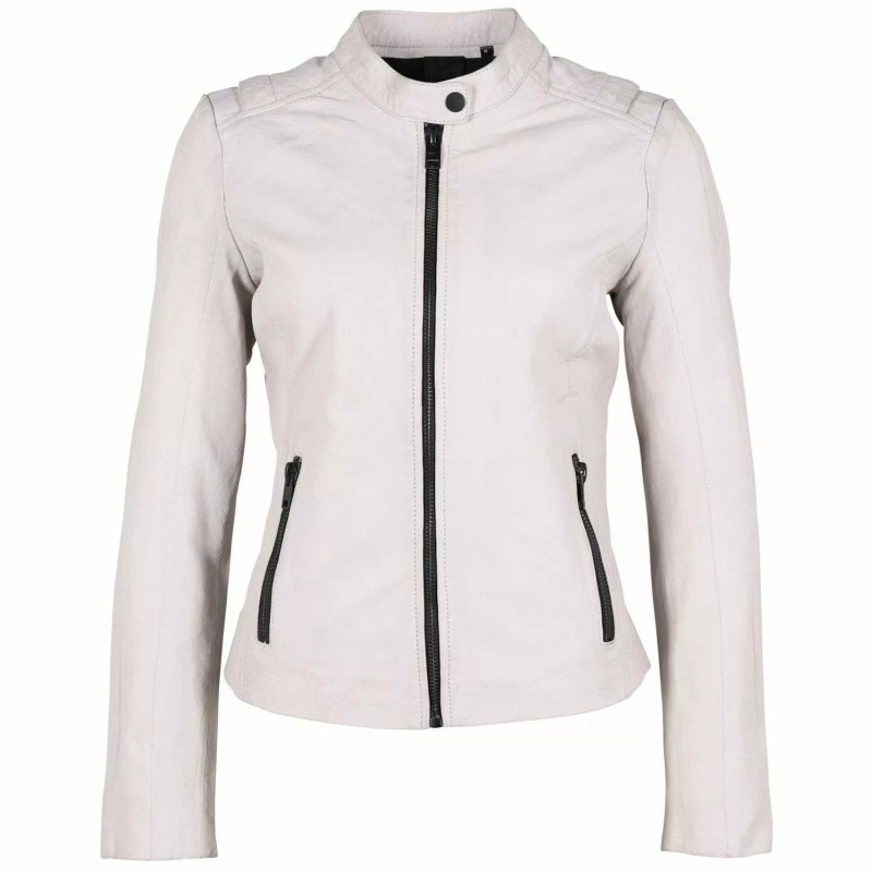 Geaca de Piele Dama Gipsy Alba G2WYara SF LASARV – IMBRACAMINTE