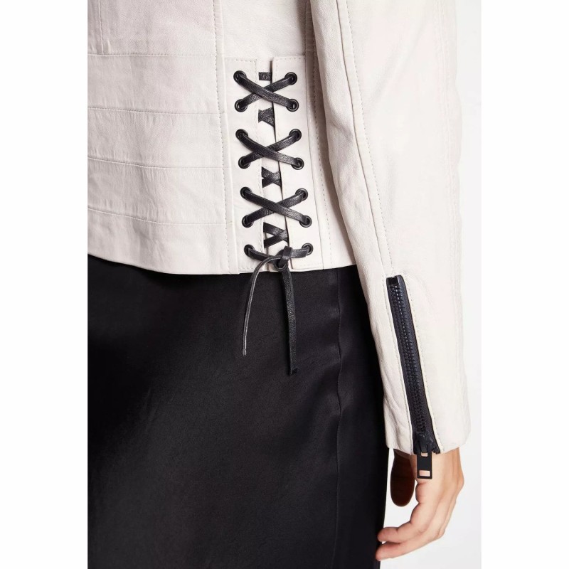 Geaca de Piele Dama Gipsy Alba G2WYara SF LASARV – IMBRACAMINTE