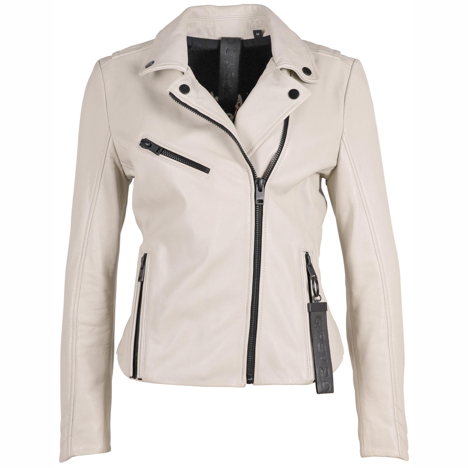 Geaca de Piele Dama Gipsy Alb Murdar G2WZane SF LAROXV – IMBRACAMINTE