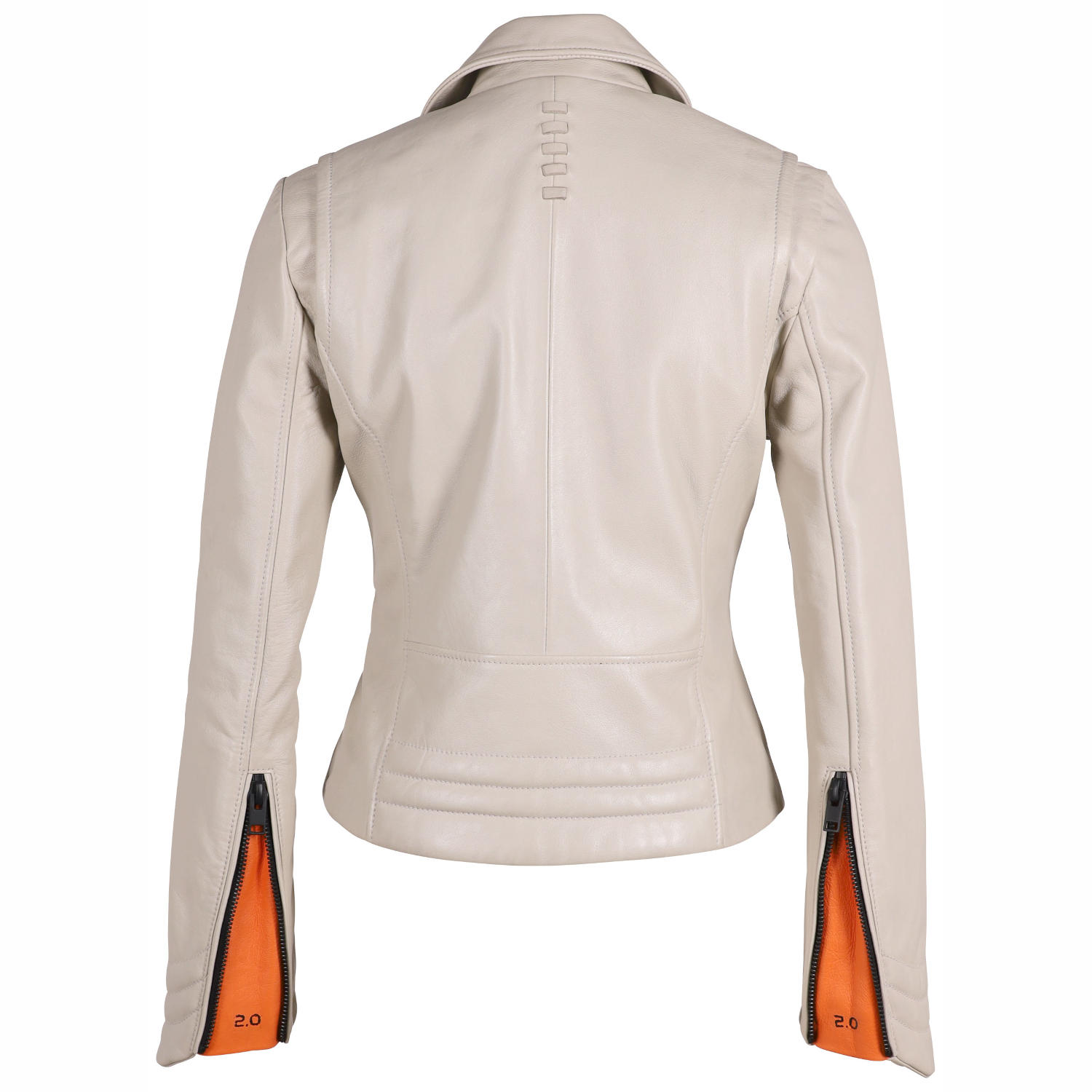 Geaca de Piele Dama Gipsy Alb Murdar G2WZane SF LAROXV – IMBRACAMINTE