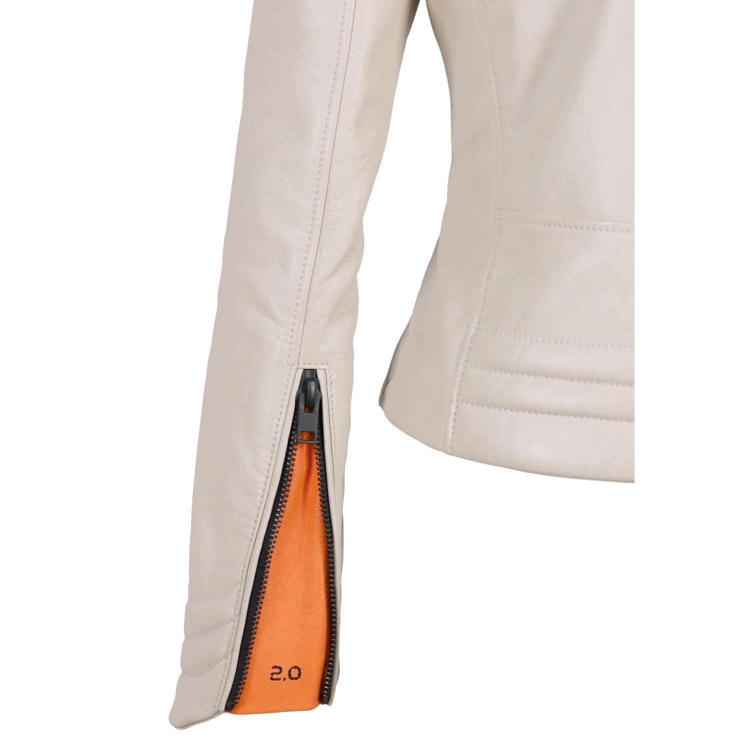 Geaca de Piele Dama Gipsy Alb Murdar G2WZane SF LAROXV – IMBRACAMINTE