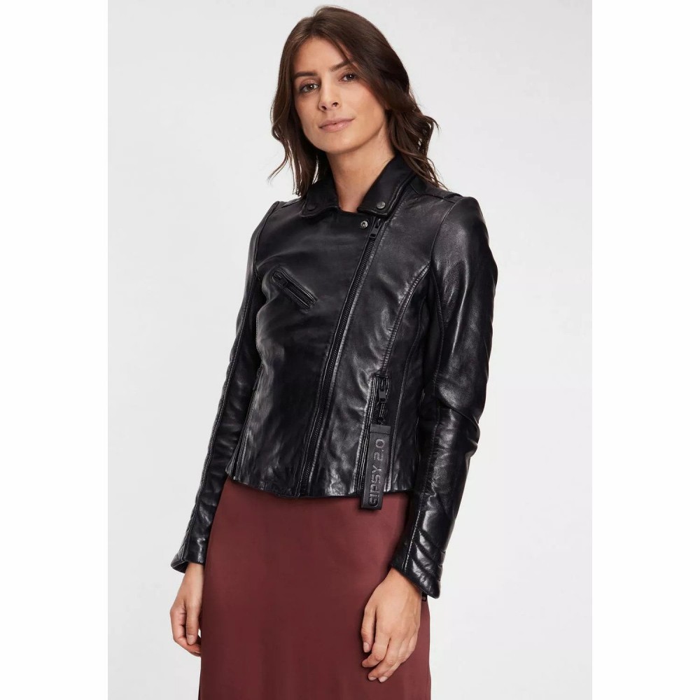 Geaca de Piele Dama Gipsy Neagra G2WZane SF LAROXV Geaca de Piele Dama Gipsy Neagra G2WZane SF LAROXV - readytowear.ro