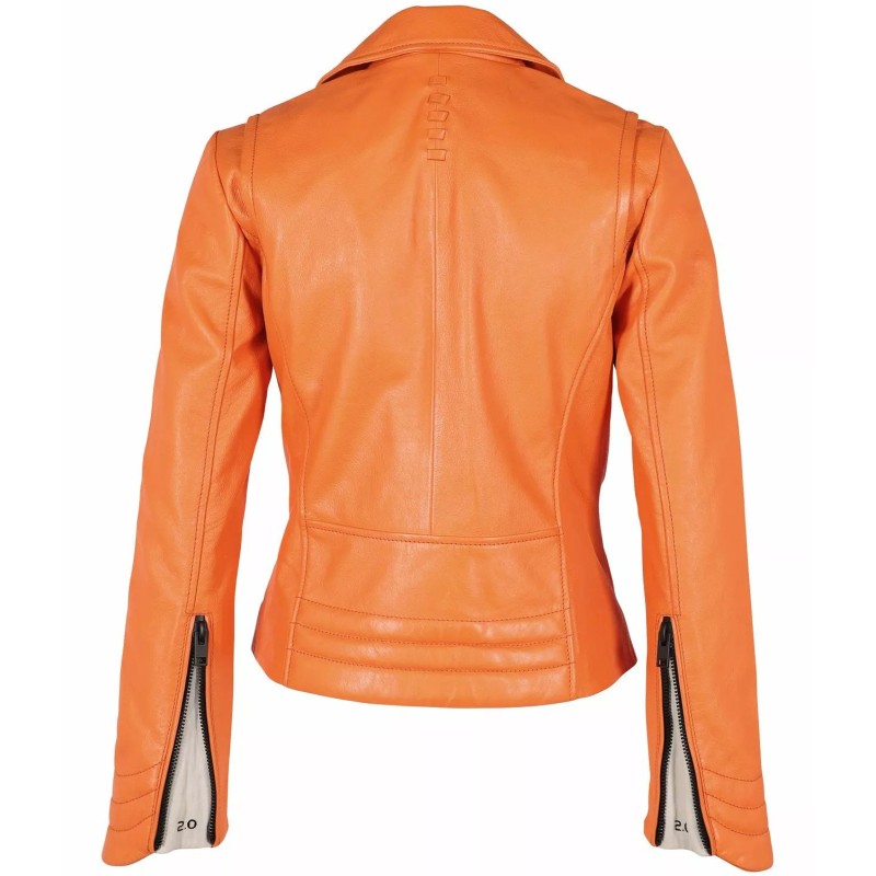 Geaca de Piele Dama Gipsy Portocalie G2WZane SF LAROXV – IMBRACAMINTE