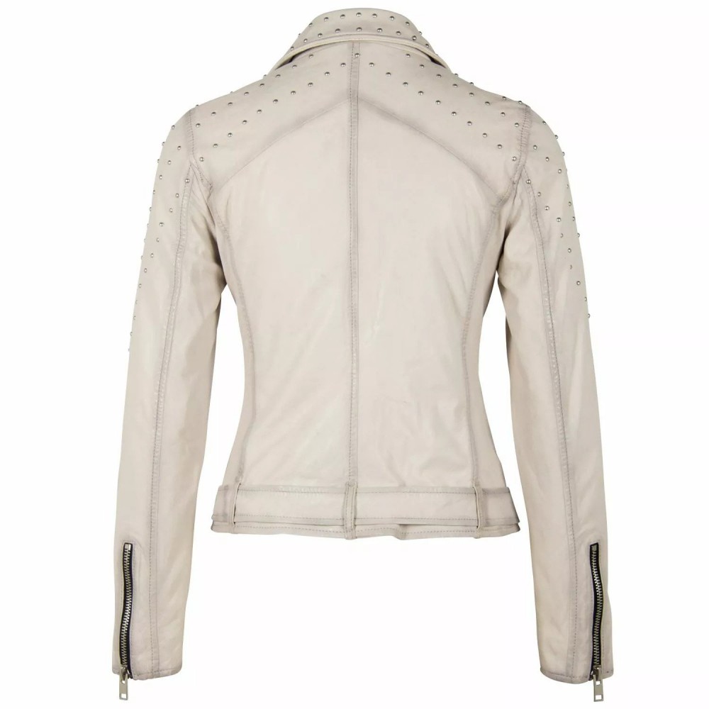 Geaca de Piele Dama Gipsy Alba G2WZarlia SF LASARV geci de piele - readytowear.ro