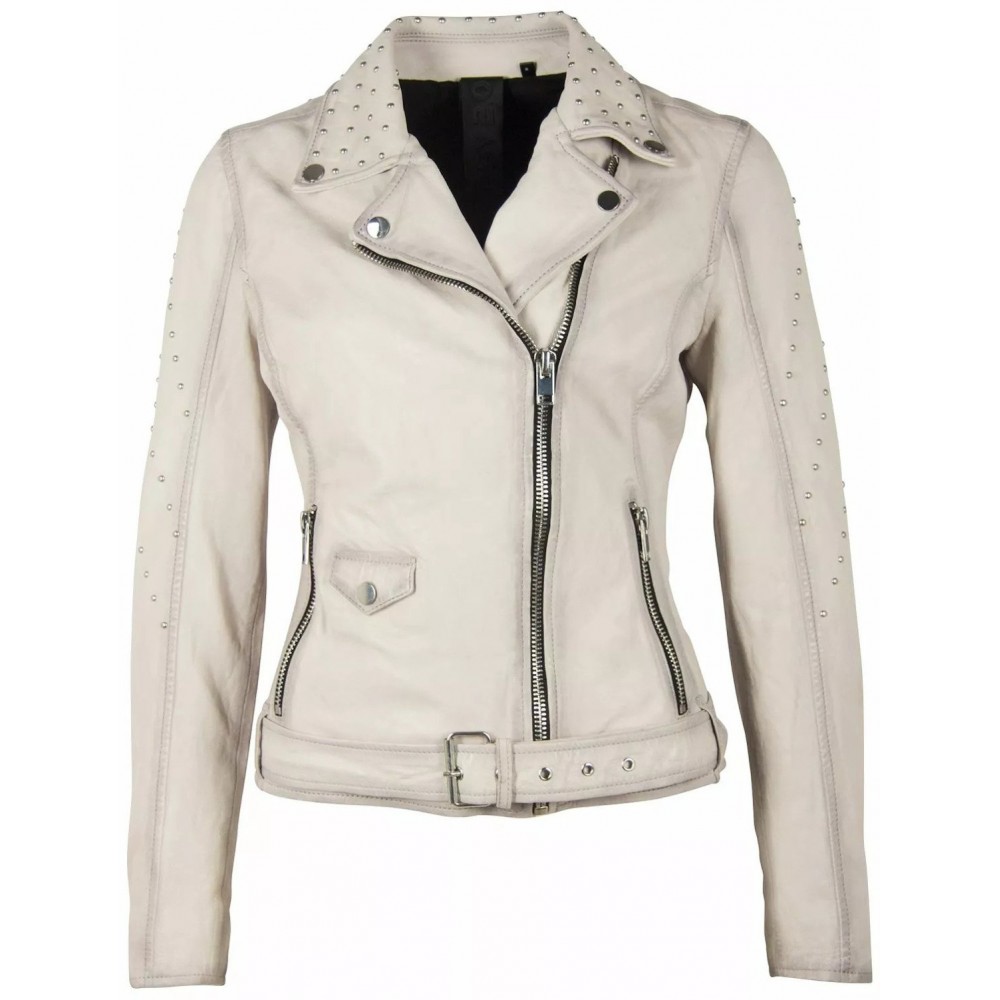 Geaca de Piele Dama Gipsy Alba G2WZarlia SF LASARV Geaca de Piele Dama Gipsy Alba G2WZarlia SF LASARV - readytowear