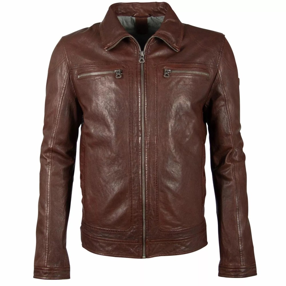 Geaca de Piele Barbati Gipsy Castanie GBCasen Geaca de Piele Barbati Gipsy Castanie GBCasen - readytowear.ro