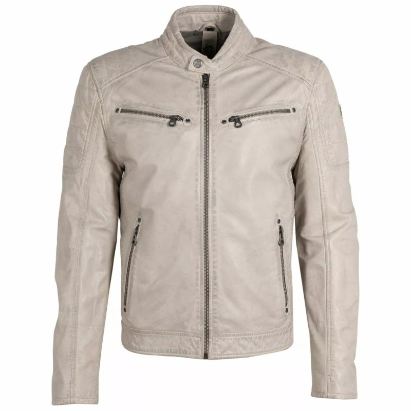 Geaca de Piele Barbati Gipsy Alb Murdar GBDerry – IMBRACAMINTE Geaca de Piele Barbati Gipsy Alb Murdar GBDerry – IMBRACAMINTE