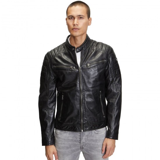 Geaca de Piele Barbati Gipsy Neagra GBDerry