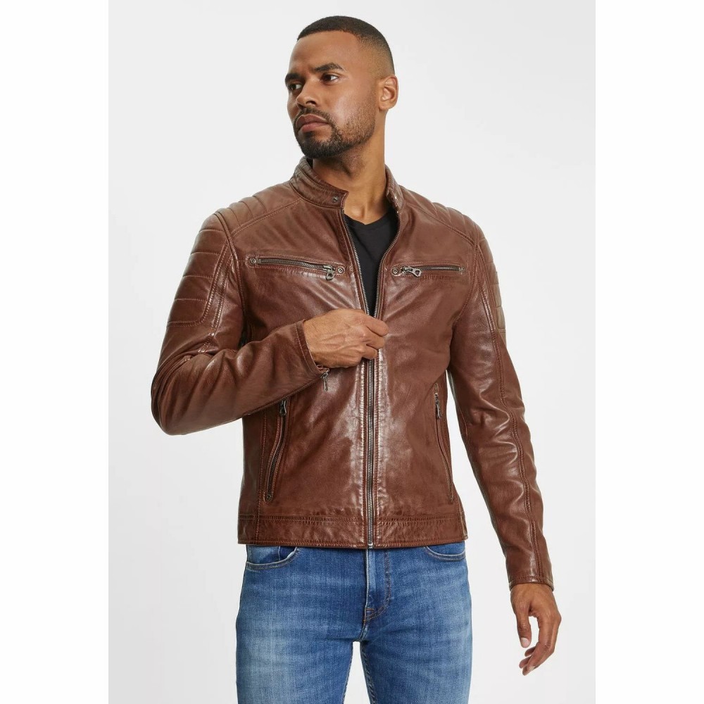 Geaca de Piele Barbati Gipsy Coniac GBDerry BIO Geaca de Piele Barbati Gipsy Coniac GBDerry BIO - readytowear.ro