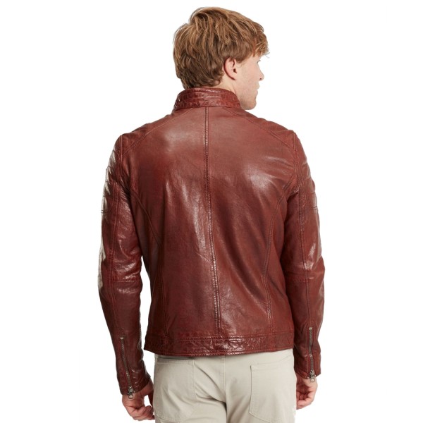 Geaca de Piele Barbati Gipsy Coniac Inchis GBDerry