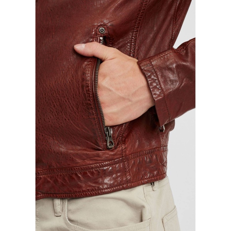 Geaca de Piele Barbati Gipsy Coniac Inchis GBDerry – Black Friday